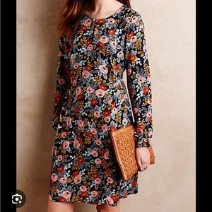 Anthropologie Paper Crown Rifle Paper Co Swing Dress - Small